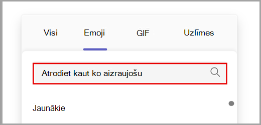 Meklēt visās emocijzīmju opcijās.
