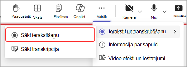 Sākt ierakstīt kopsapulci.