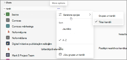 Vienkāršas sadarbības plakanā saraksta un filtra ekrānuzņēmums