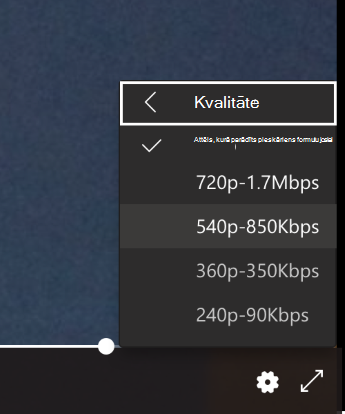 Resolution menu
