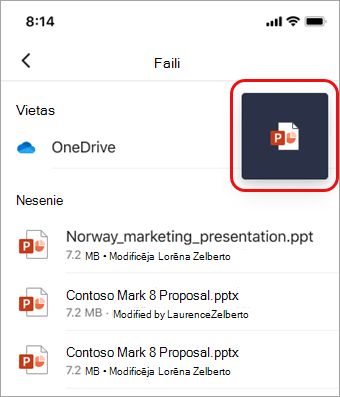 Pieskarieties pie ikonas Displejs, lai atgrieztos programmā PowerPoint