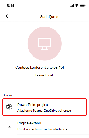 Pieskarieties pie PowerPoint projicēšanas