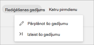 Ekrānuzņēmums, kurā redzamas ieplānota periodiska uzdevuma saraksta gadījumu rediģēšanas opcijas.
