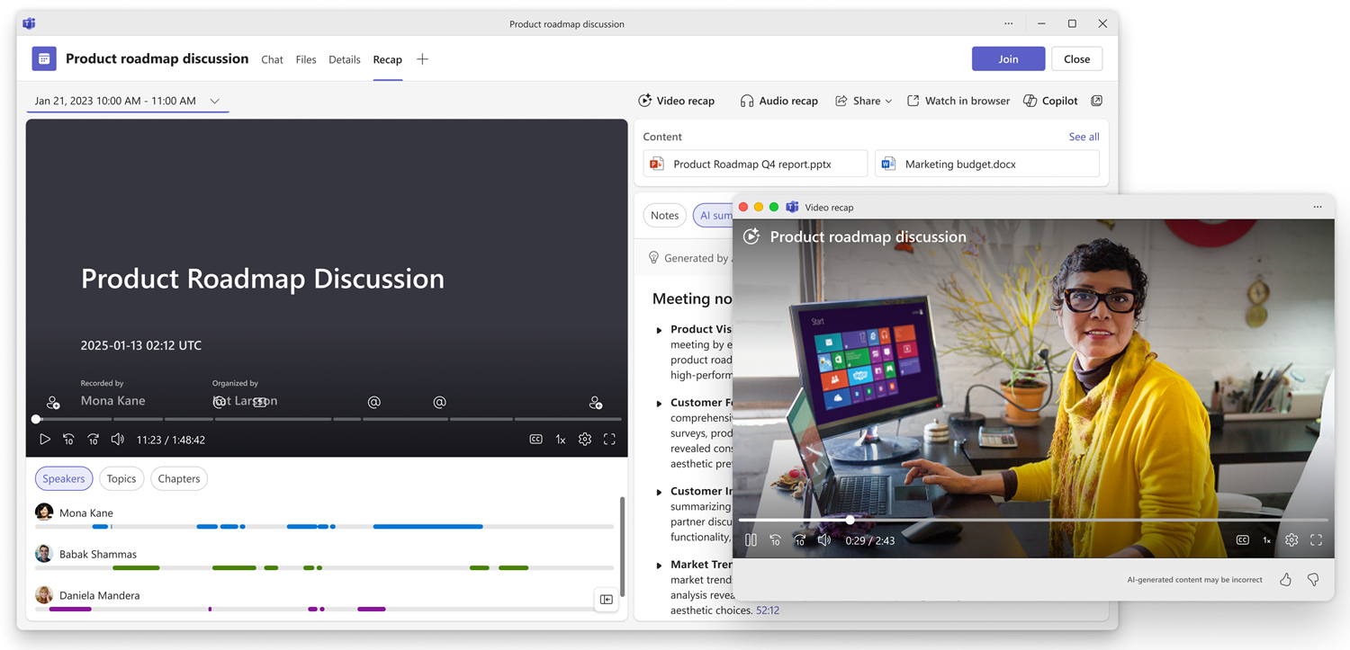 Video kopsavilkums programmā Teams