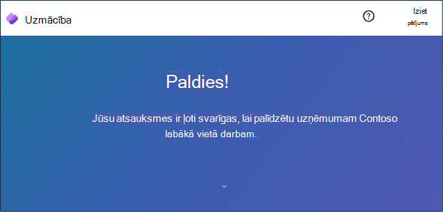 Viva Glint survey Thank You message