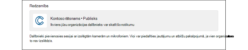 Kopsapulces informācijā tiek rādīts reklāmkarogs, kuru redzēs dalībnieki