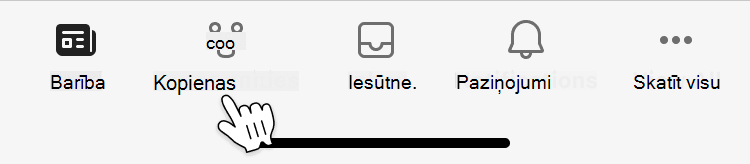 Kopienu navigācijas mobilā interfeisa attēls