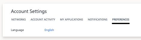 Yammer valodas iestatījumi