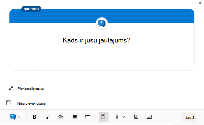 Jautājums pakalpojumā Yammer