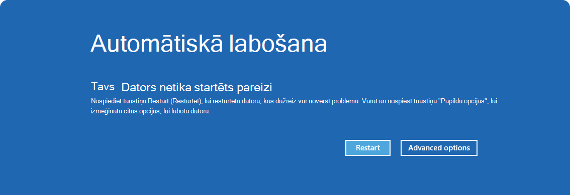 Ekrānuzņēmums ar automātiskās labošanas opciju.