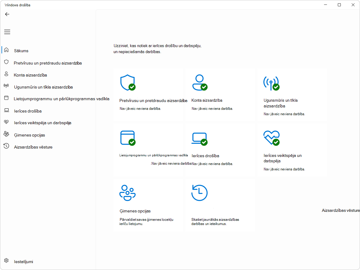 Screenshot of Windows Security - Home pane.