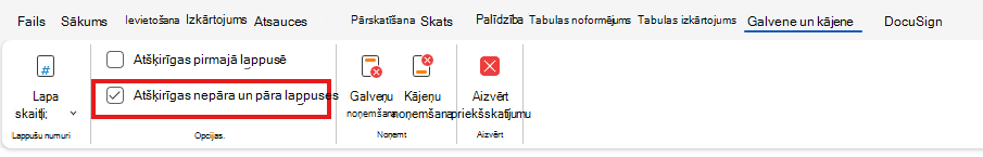 H&F atšķirīgas pāra un nepāra lappuses