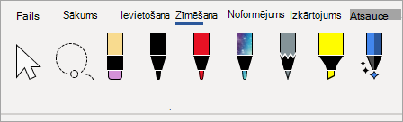 Microsoft 365 zīmēšanas rīku pildspalvas