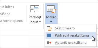 Komanda Pārtraukt ierakstīšanu