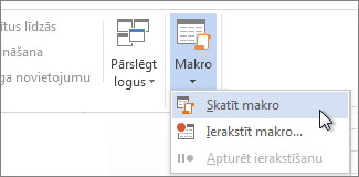 Komanda Skatīt makro