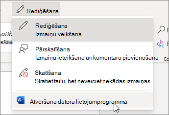 Atvēršana datora lietojumprogrammā
