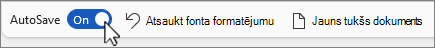 Autosave button on the Quick Access toolbar screenshot.