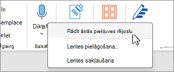 Show Quick Access Toolbar selected on menu