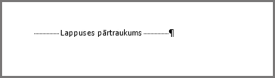 Lappuses pārtraukums programmas Word lappuses apakšdaļā