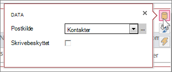 Dialogboksen Data i webdataarkvisning