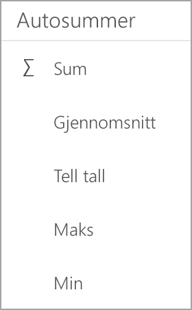 Excel Sum for Android-nettbrett