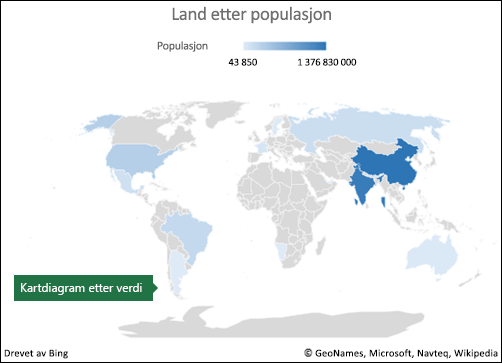 Excel MapChart med verdidata