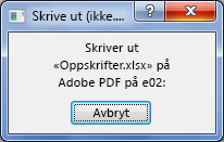 Utskift-dialogboksen vises når du sender et dokument til skriveren.