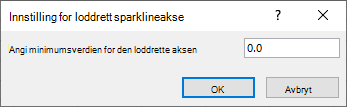 Angi en minimumsverdi for den loddrette aksen i dialogboksen Innstilling for loddrett sparkline-akse.