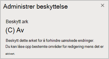 Deaktivere arkbeskyttelse