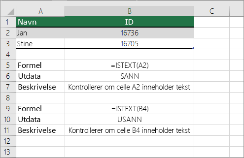 ISTEXT-eksempler