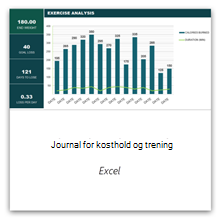 Velg denne for å få malen for Diett- og treningsdagbok.