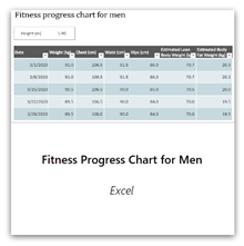 Velg denne for å få malen for Treningsfremgangsdiagram for menn.