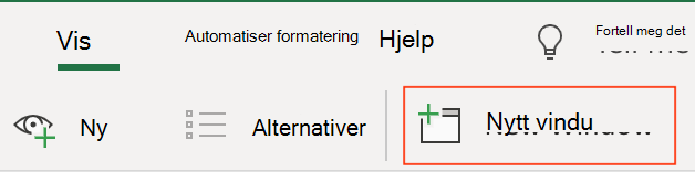 Nytt knappeikon i visningsfanen på båndet