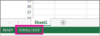 Scroll Lock vises i nedre venstre hjørne av skjermen
