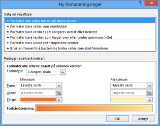 Ny formateringsregel