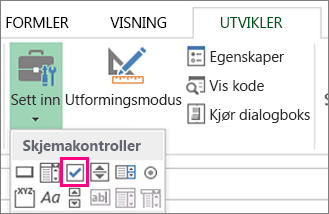 Kontrollen for avmerkingsboks på båndet