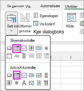 Sett inn kombinasjonsboks