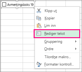 Redigere tekst for en skjemakontroll