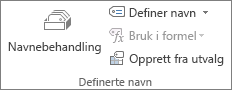 Definerte navn-gruppen i kategorien Formler