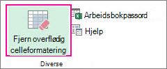 Fjern overflødig celleformatering