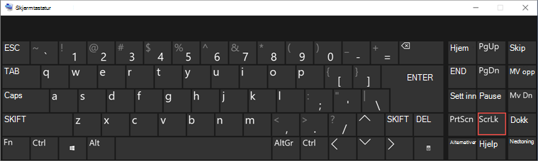 skjermtastatur for Win 10