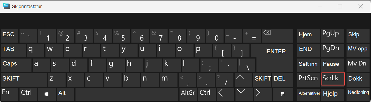 skjermtastatur for Windows 11