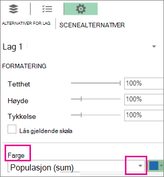 Dataserie-listeboks for Farge-rullegardinmenyen