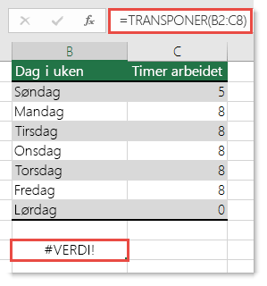 #VERDI!-feil i TRANSPONER