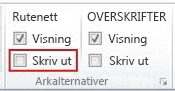 Arkalternativer-gruppen i kategorien Sideoppsett