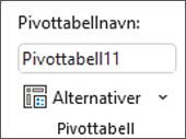 Båndet i Excel