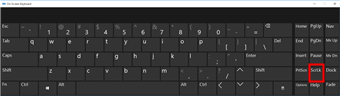 Windows 10-skjermtastatur med Scroll Lock