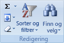 Båndet i Excel