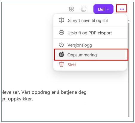 Oppsummeringsknapp