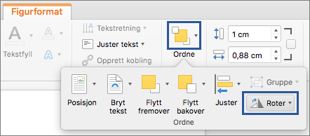 Roter-knappen på Ordne-menyen